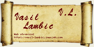Vasil Lambić vizit kartica